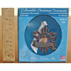 Vtg Gloria Duchin Military Always in our Hearts Christmas Ornament USA Patriotic